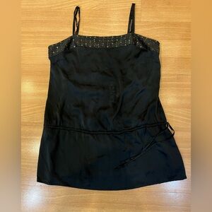 Express Black Tank Top with Gold Accents